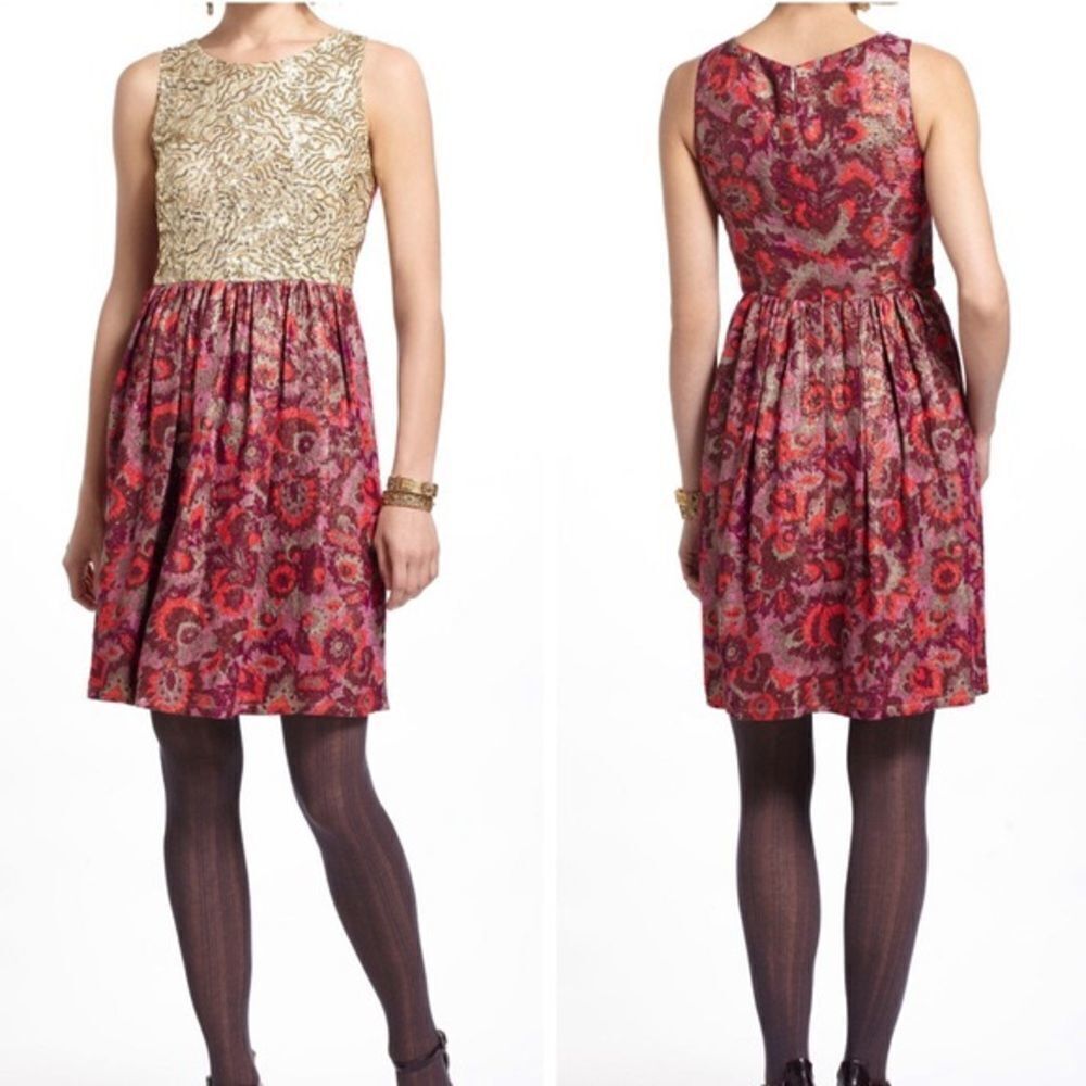 ✨2xHP✨Anthropologie Wren Sequined Jacquard Dress✨